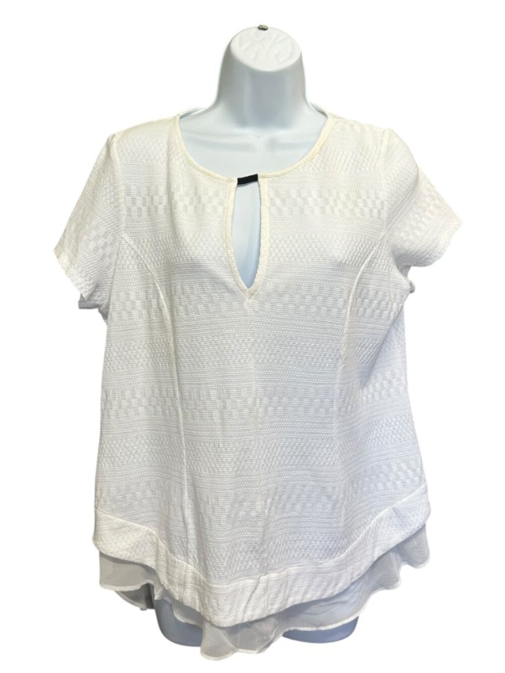Deletta Anthropologie Soledad Chiffon Trimmed Top - M